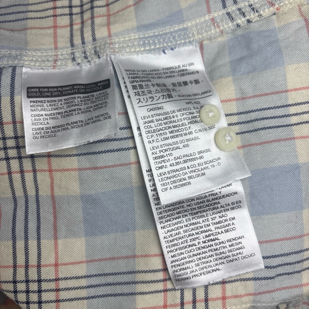 Levi's Blue and Cream Checkered Shirt - Picture 8 of 10